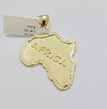 10k Yellow Gold Charm Africa Continent Pendant Mens REAL 10KT GOLD