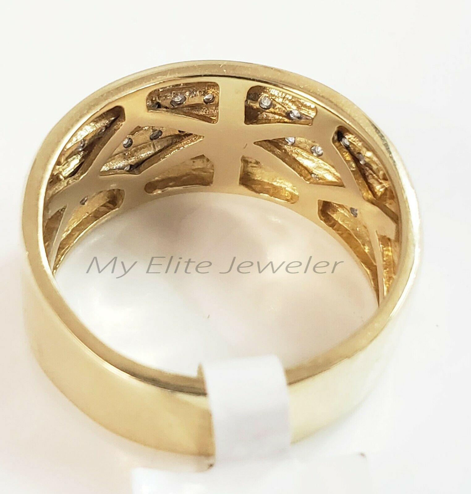Mens 1/2CT Diamond Ring 10K Solid Gold Band Size 10 Thick Bands, 100% GENUINE