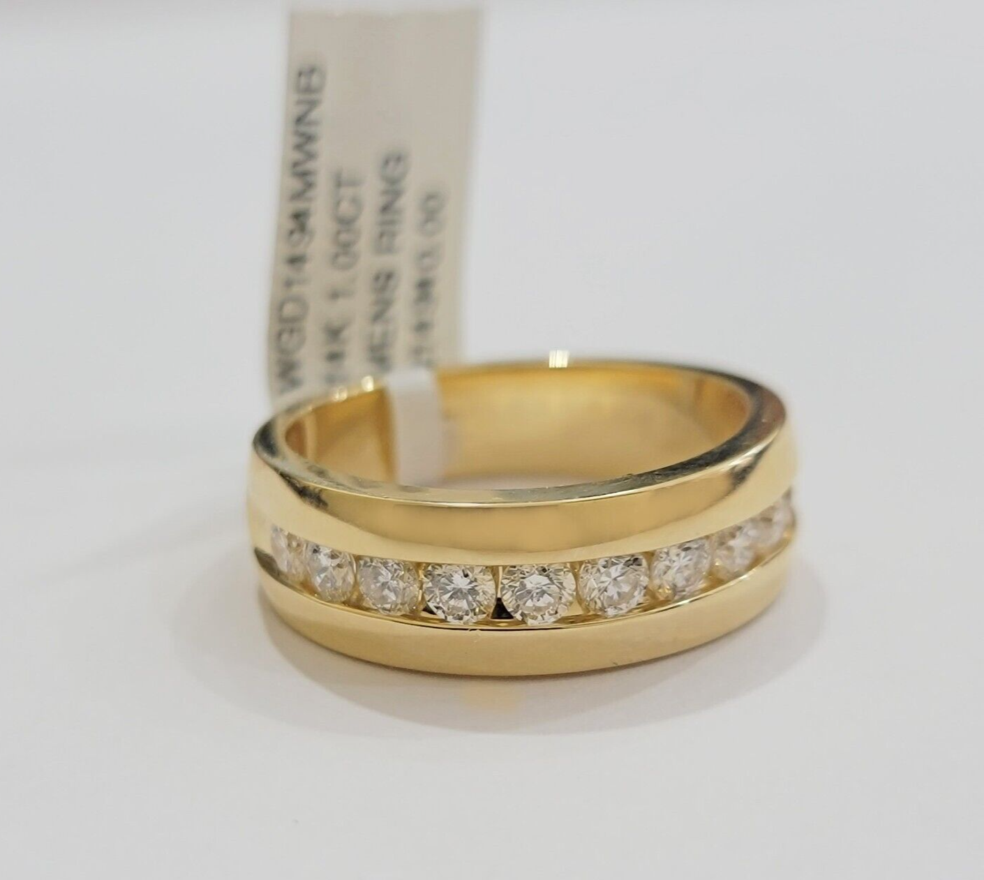 Real 14k Yellow Gold Mens Band Ring 1CT Diamonds Wedding Engagement Anniversary