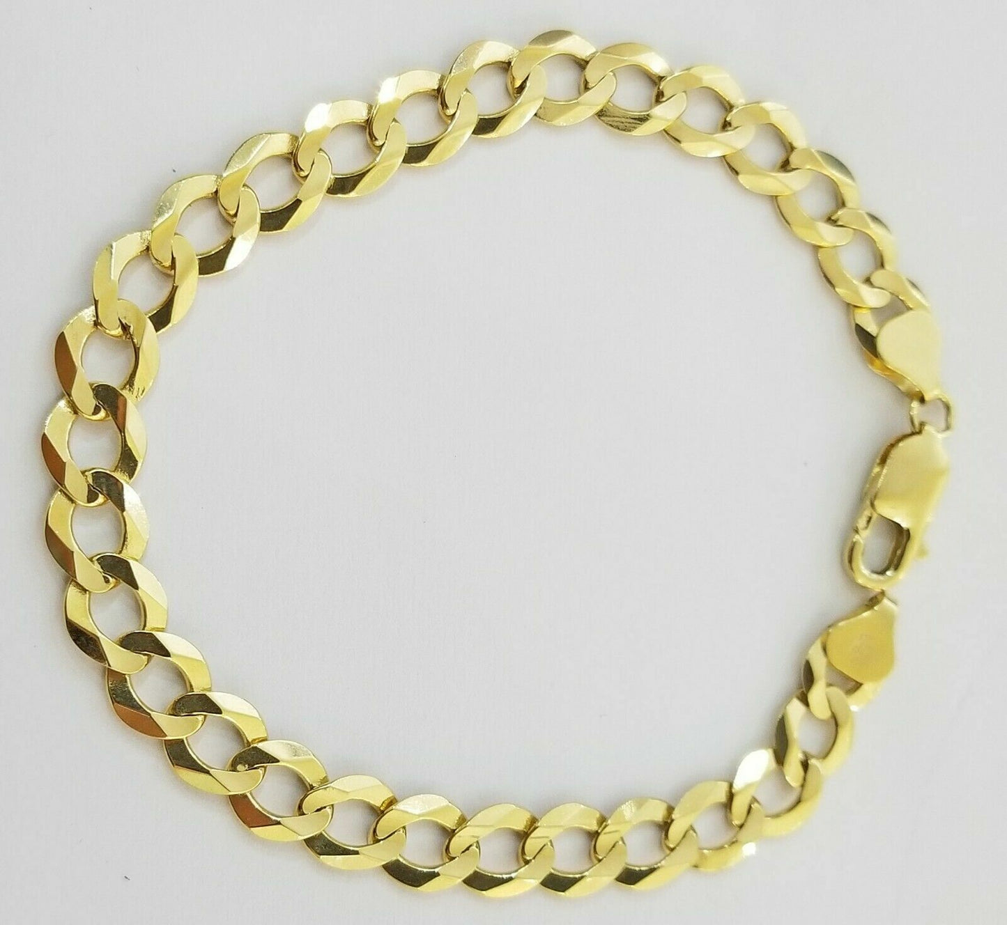 Real 14k Gold Chain Solid Cuban Curb Link Bracelet Necklace 3mm-10mm 7"-30" 14kt