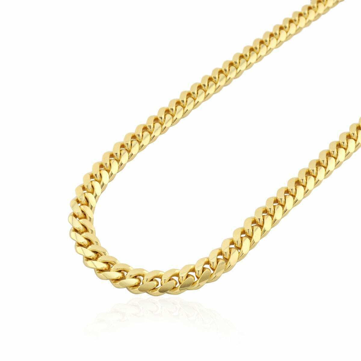 14k Yellow Gold Chain Necklace 7mm Miami Cuban Link  18