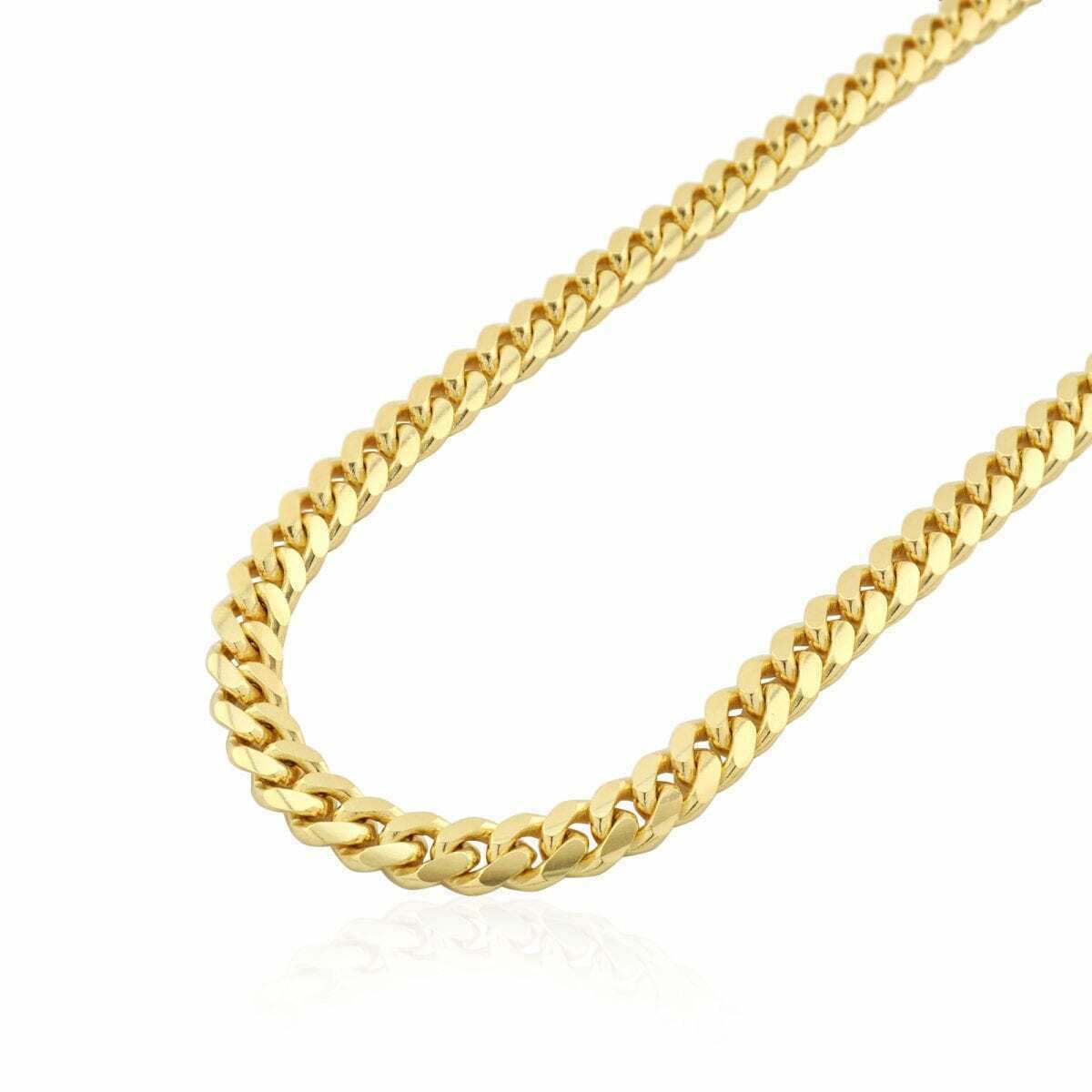 14k Yellow Gold Chain Necklace 7mm Miami Cuban Link  18"-30" For Men's REAL 14KT