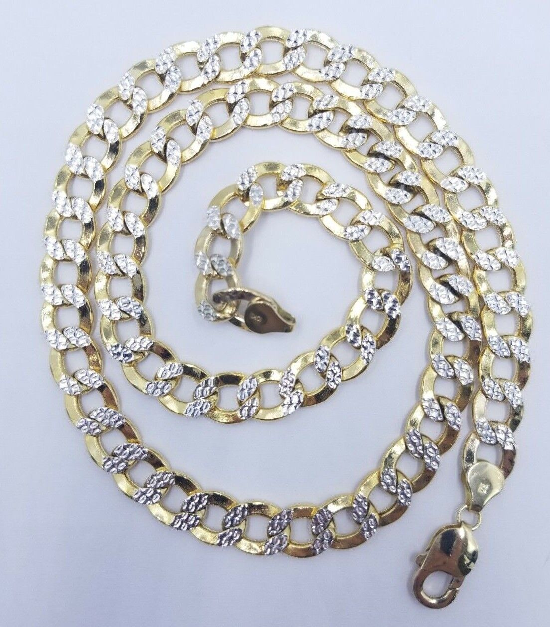 10MM Real Gold Mens Necklace Cuban Link 20-28" Diamond Cut 10k Yellow Gold Chain