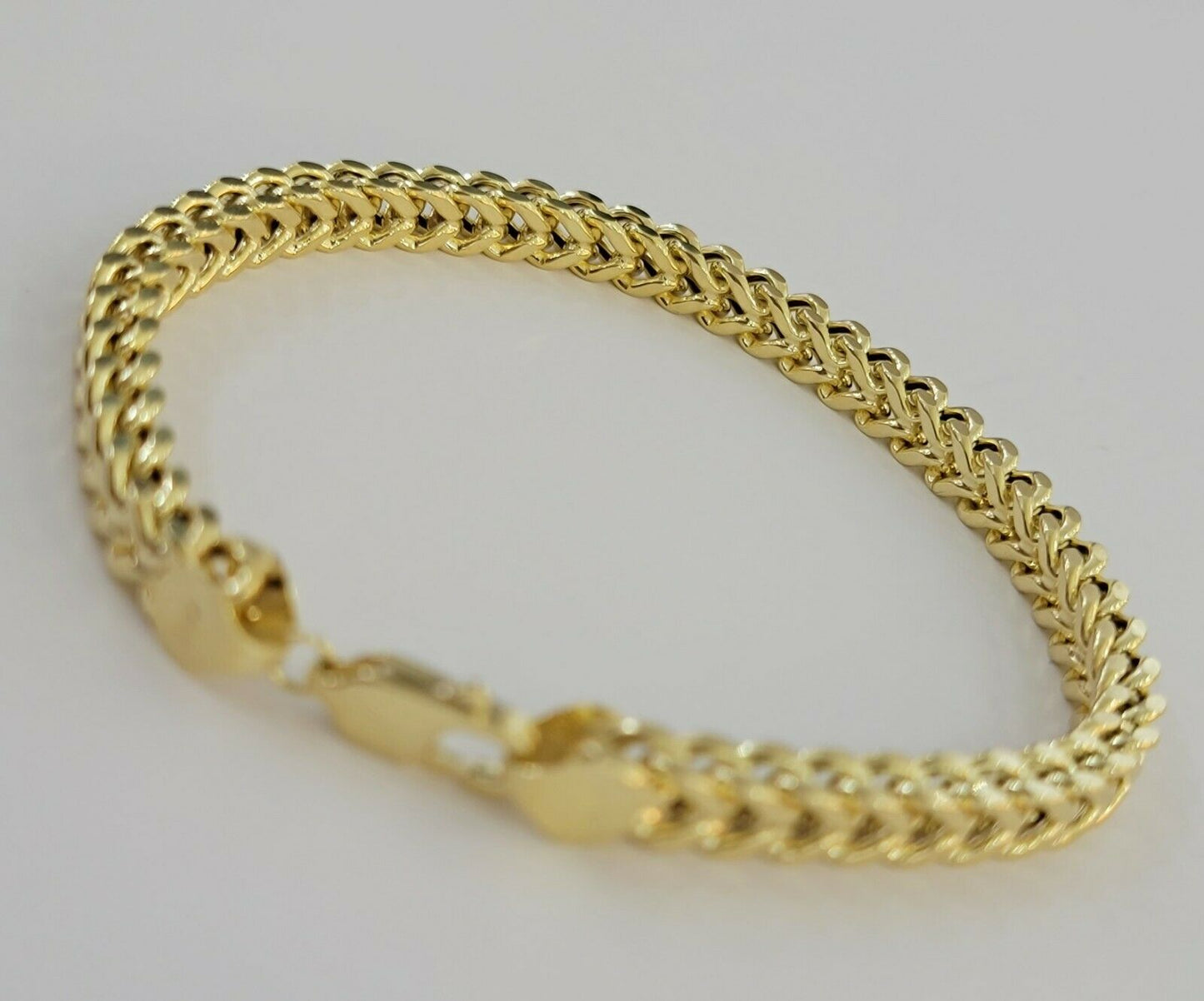 Men's 10k Gold Franco Bracelet 8" 6mm 10kt Yellow Gold Authentic 10kt MEN STRONG