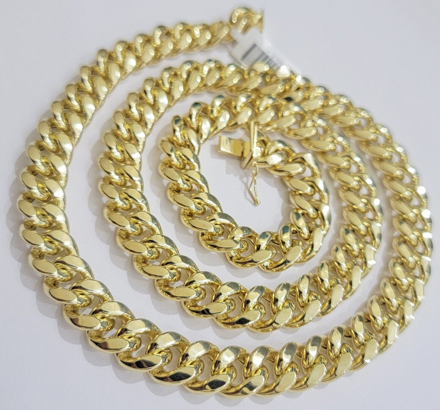 12mm Cuban Link Chain 10k Yellow Gold Mens Necklace 26" Box Clasp Real 10KT SALE