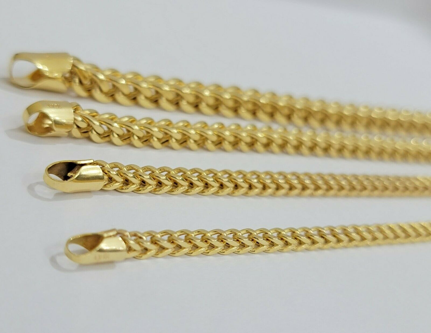 Real 10k Gold Chain Franco Mens Necklace 20"-28" Inch 3mm-5mm 10kt Yellow,STRONG