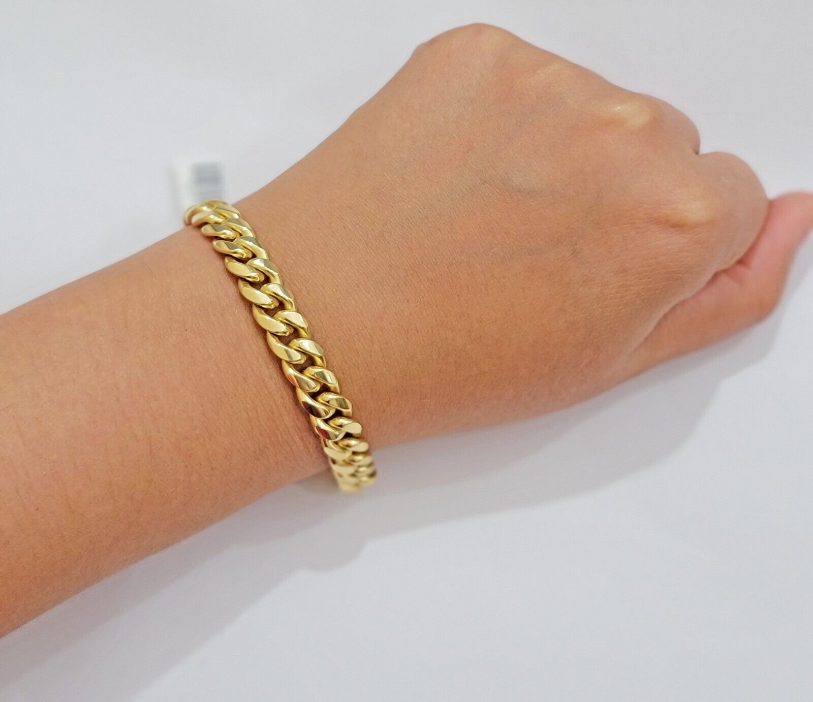 REAL 10k Gold Miami Cuban ladies Bracelet 7" 8mm 10kt Yellow Strong SOLID Links