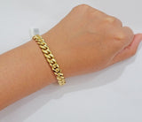 REAL 10k Gold Miami Cuban ladies Bracelet 7" 8mm 10kt Yellow Strong SOLID Links