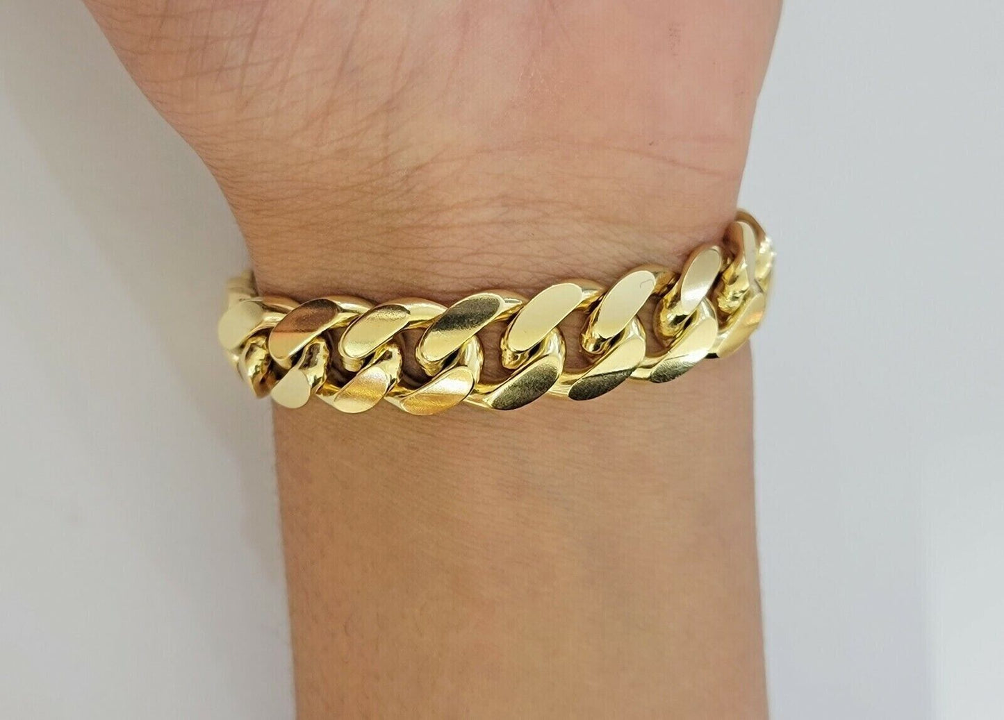 Real 10k Gold Bracelet Mens Miami Cuban Link 9 Inch 13mm Heavy SOLID 10KT , SALE