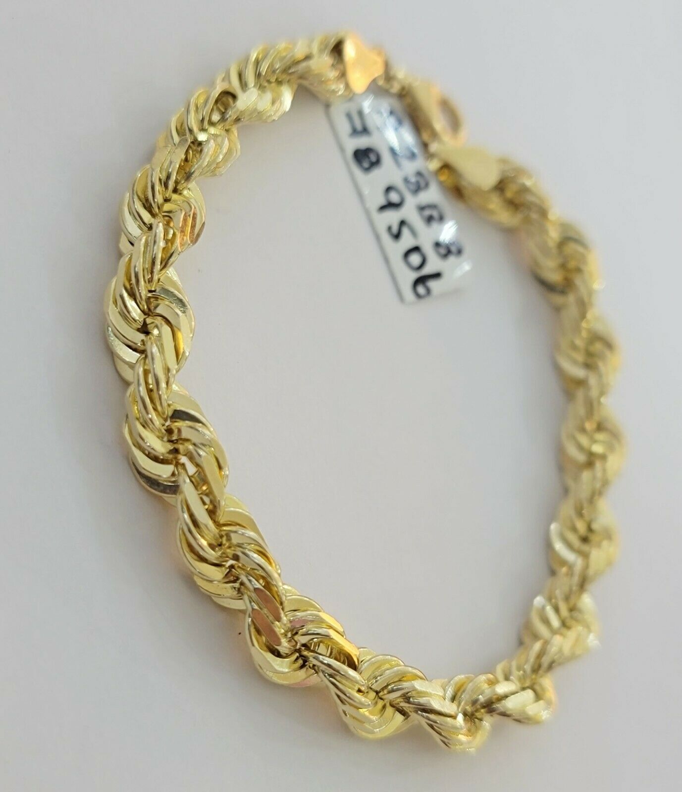 Solid 10k Real Gold Rope Bracelet 7mm 8" Inch 10kt Yellow Gold STRONG & HEAVY