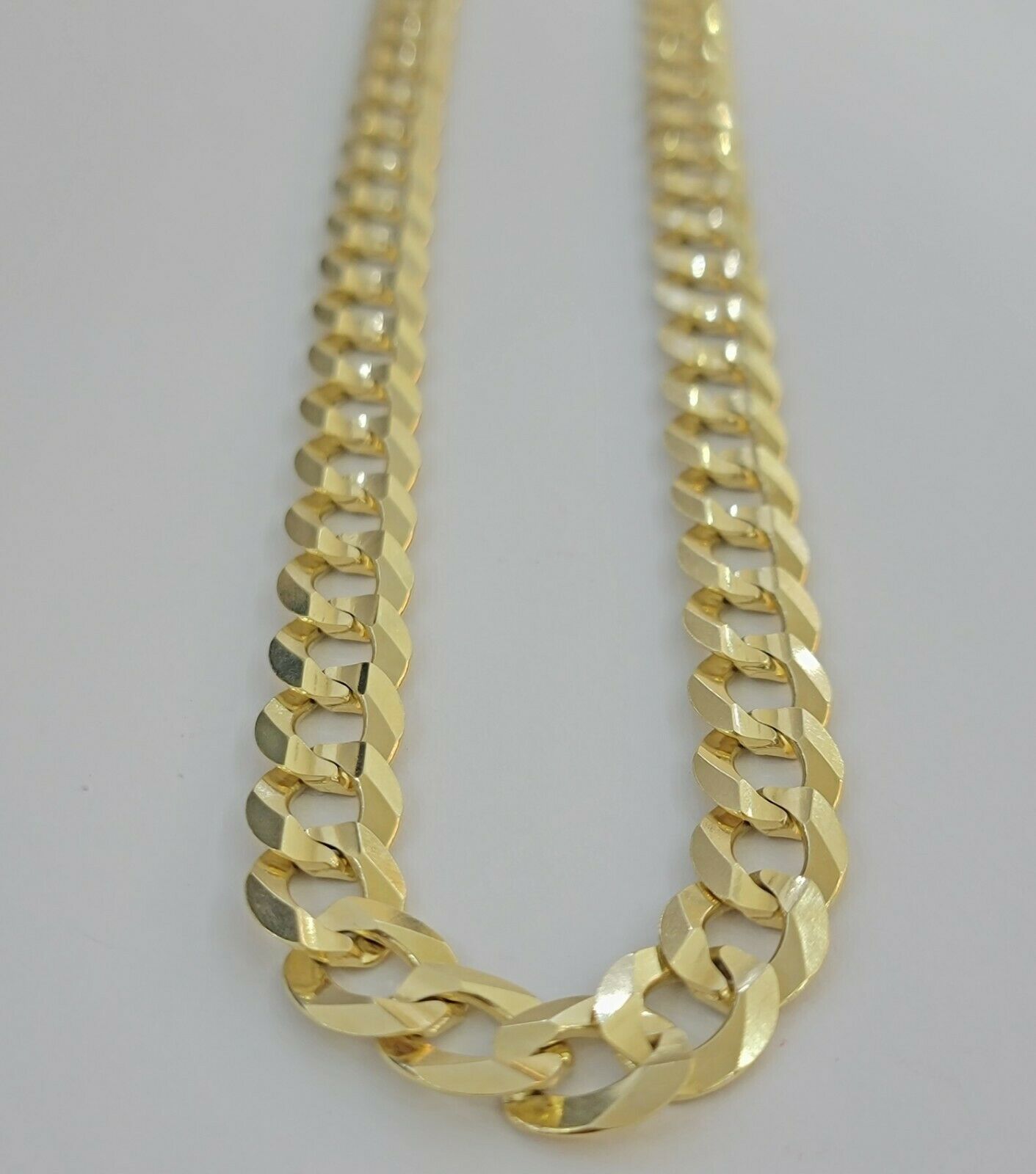 Real 14k Gold Cuban Curb Link Necklace Chain 11mm 22"-30"14kt Yellow Gold,SOLID