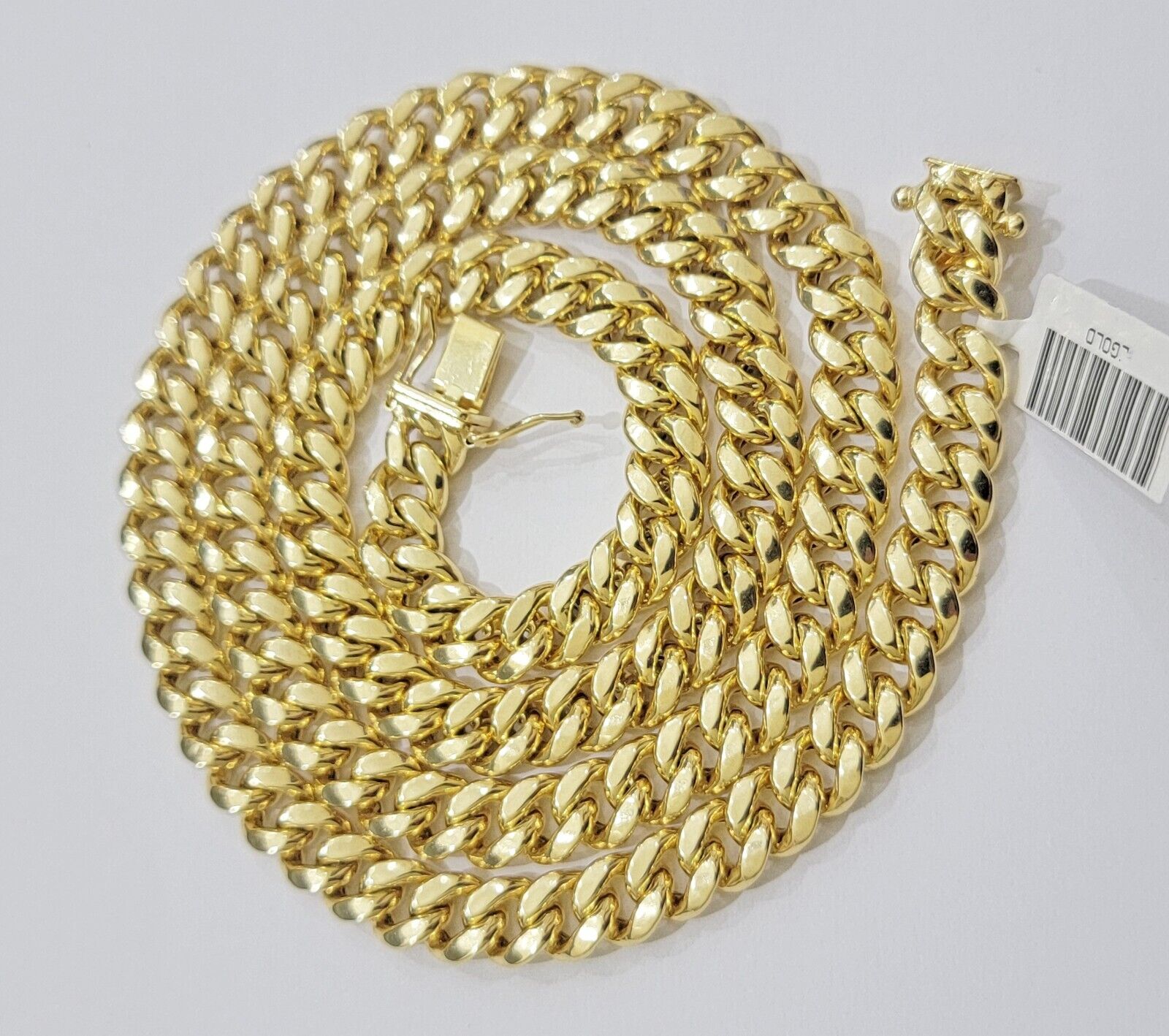 Miami Cuban Link Chain 22 Inch Necklace REAL 10k Yellow Gold 8mm Mens Women 10KT