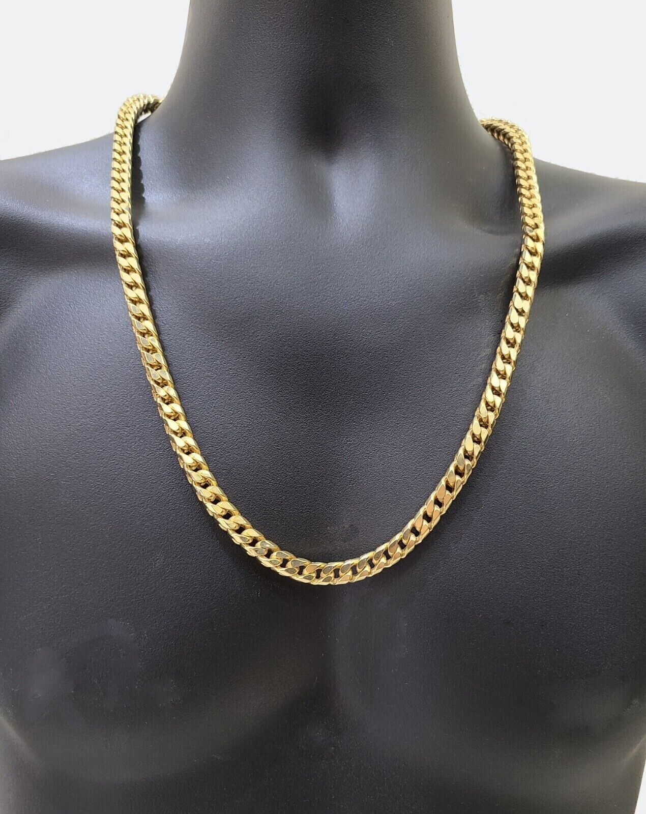 Real 10k Gold Necklace Franco Chain 7mm 26 Inch Mens 10k Yellow Gold 94 grams