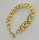 REAL 10k Gold Bracelet Byzantine Box 8" 9mm 10 kt Yellow Gold Men's Genuine 10kt