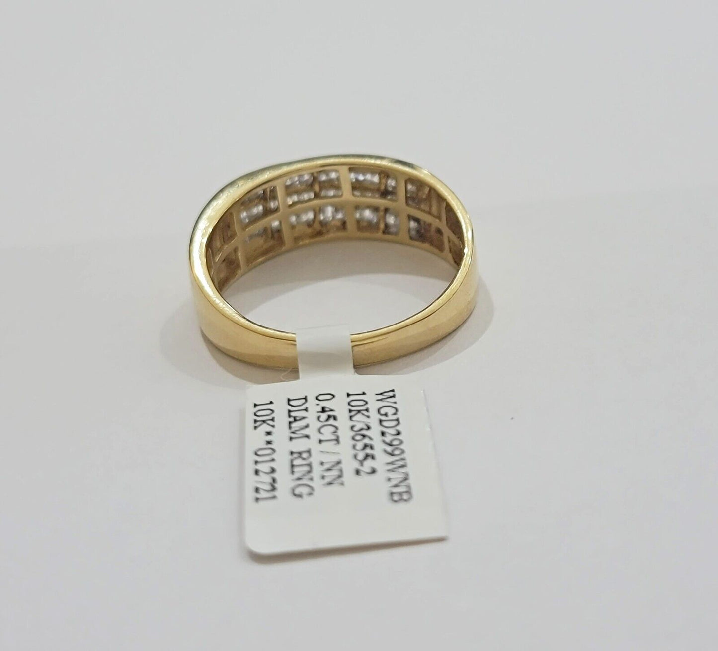 Real 10k Yellow Gold Diamond Mens Ring Band Wedding Engagement, Unique, Genuine