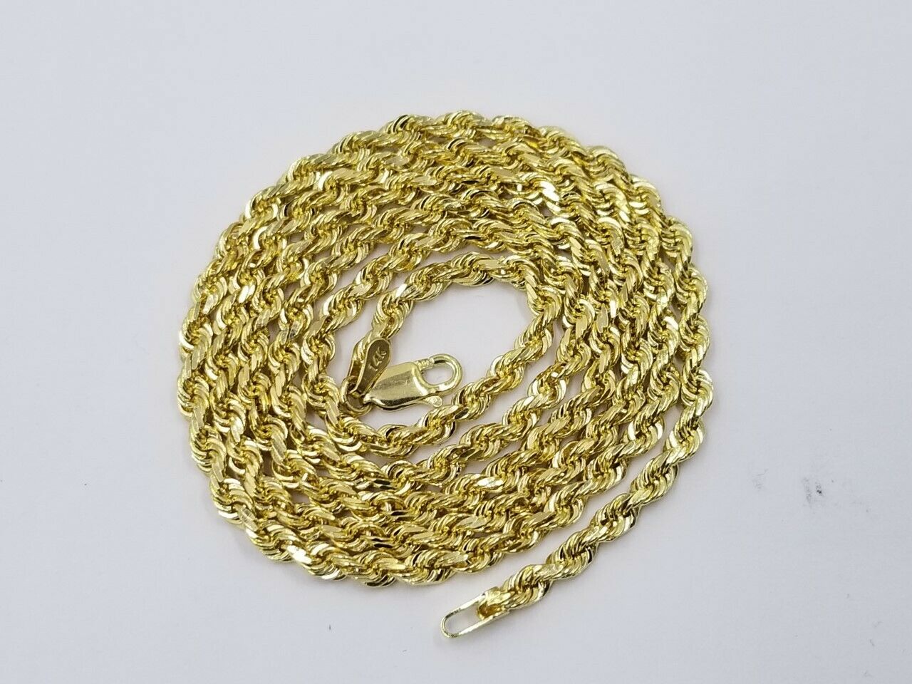 3mm SOLID 10k yellow Gold Rope Chain 16"-26" Inch HEAVY Necklace Men Women REAL