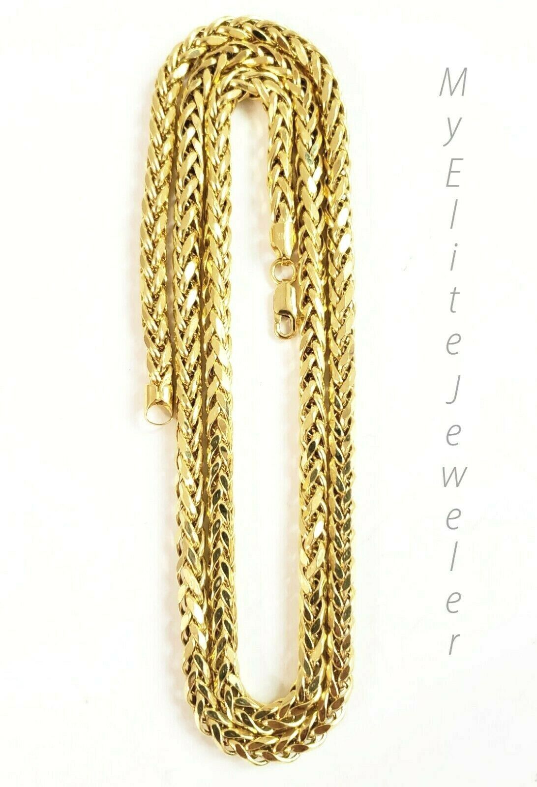 Real 10k Gold Palm Chain Necklace 4mm 24