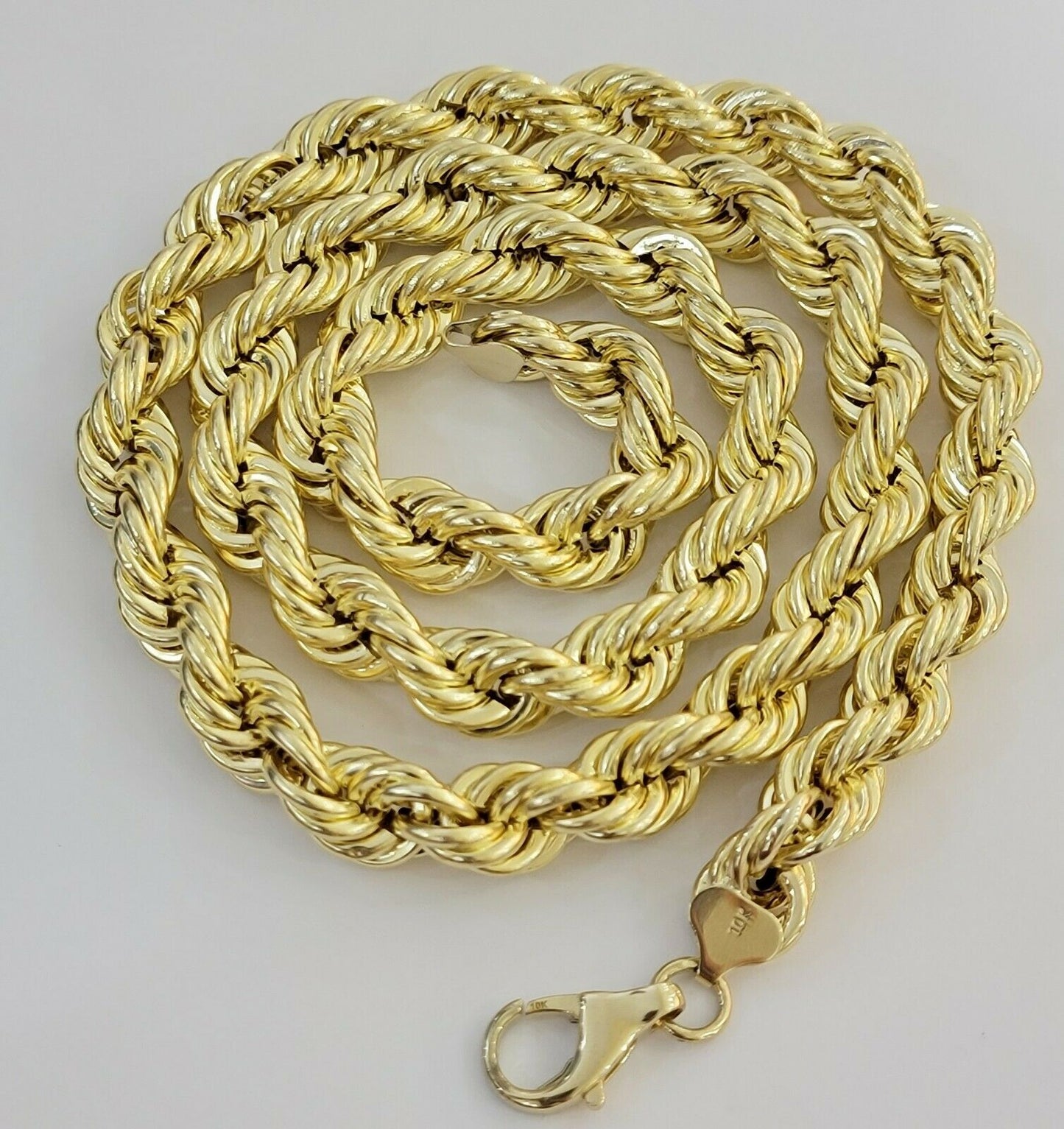 REAL 10k Gold Rope Chain Mens Necklace 12mm 22" 24" 26" 28" 30" 10kt Yellow Gold