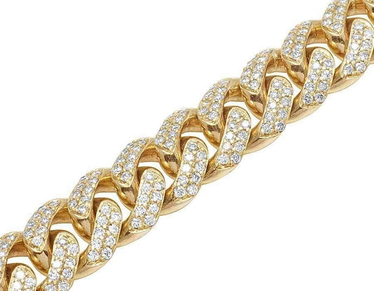 REAL 10k Gold Diamond Necklace Chain Miami cuban Link Tennis 26" 11mm 23CT SOLID