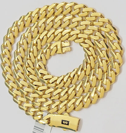 10k Yellow Gold Miami Cuban Royal Monaco Link Chain 9mm Necklace 20-28" REAL10kt