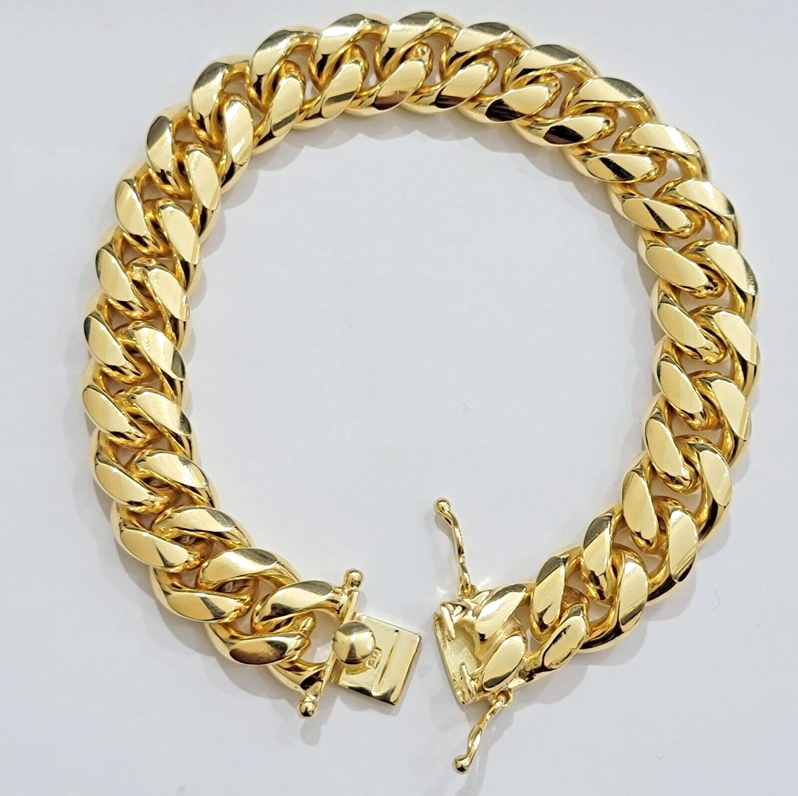 Real 10k Gold Bracelet Solid Miami Cuban Link 12mm 8
