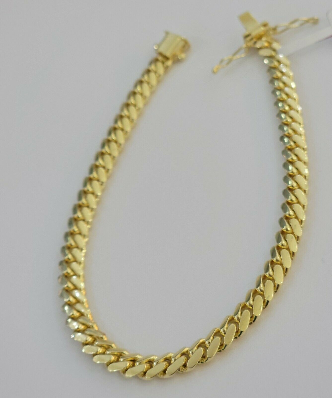 Real Gold maimi cuban Link Ladies bracelet 7Inch 6mm Real 10kt yellow Gold Women