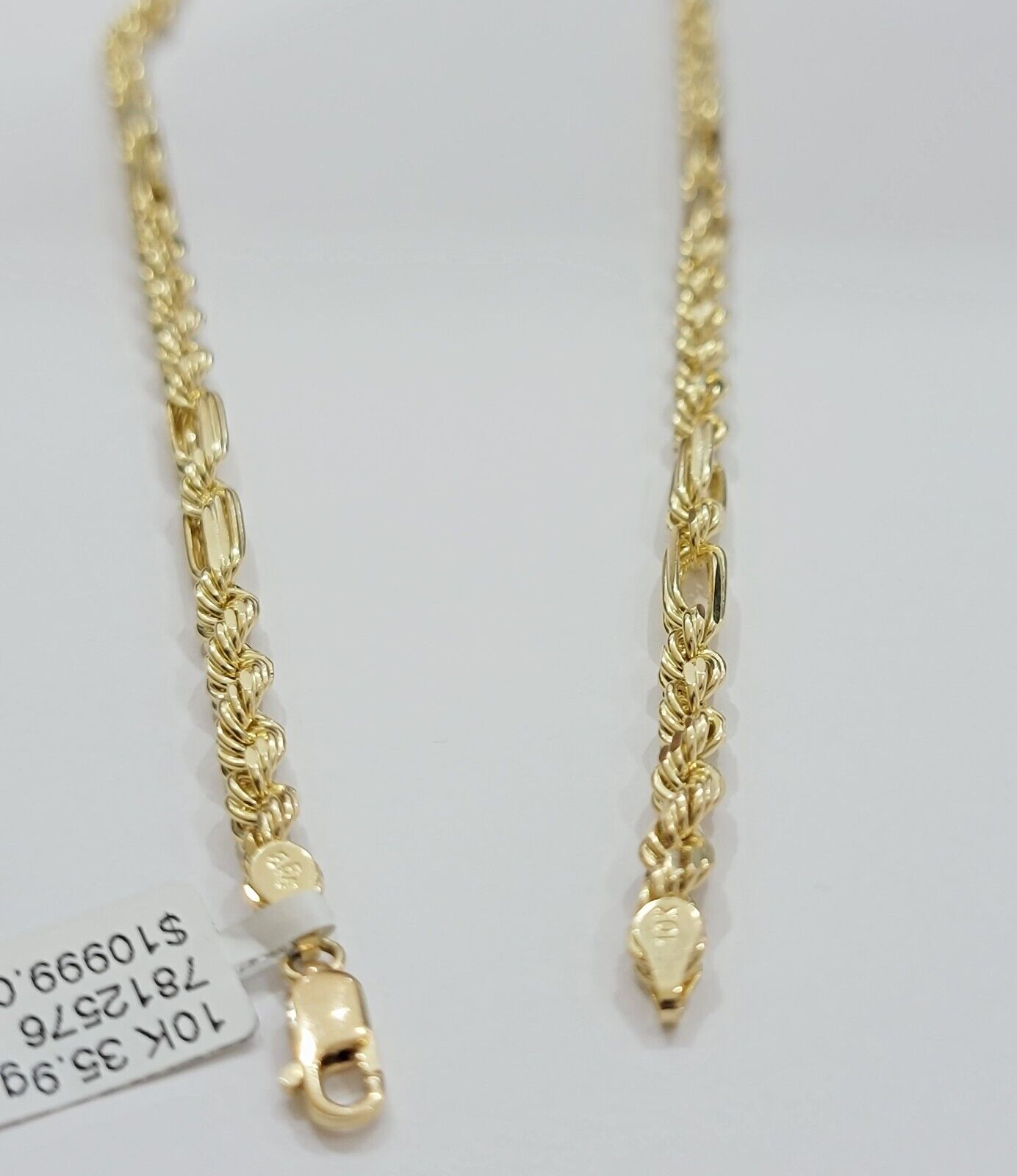 Solid 10k Gold Milano Rope Chain Necklace 20" 4.5mm Men's 10kt Yellow Gold, REAL