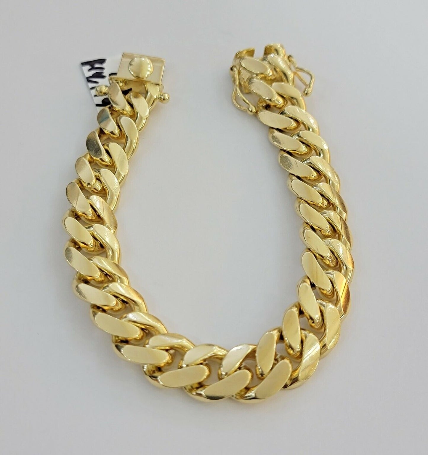 Solid Real 14k Gold Miami Cuban Link Bracelet 13mm 9" Inch 10kt  Christmas Deal