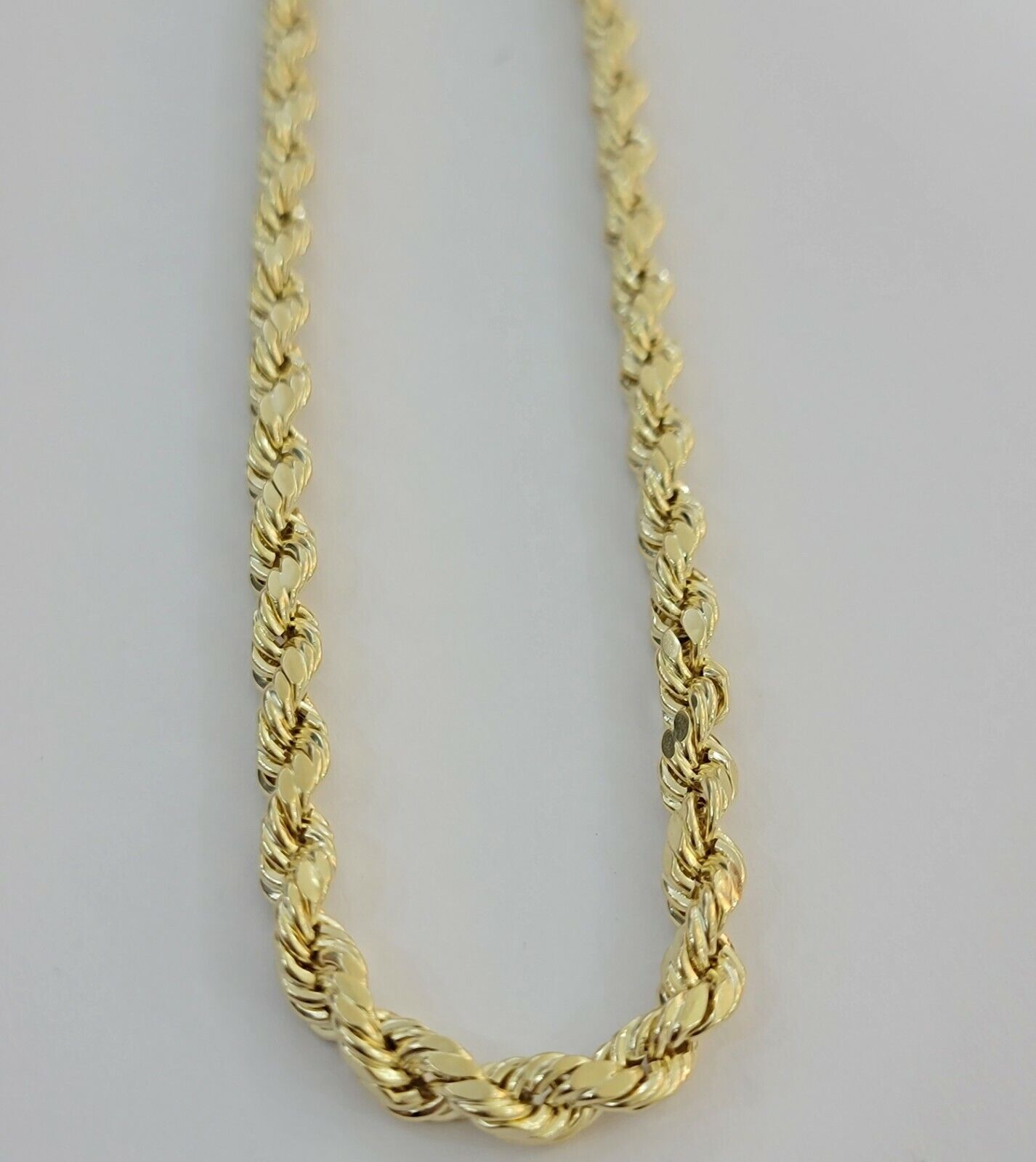 Real Solid 10K Rope Necklace 6mm Chain 18-30 inch 10kt Yellow Gold Diamond Cut 24 inch