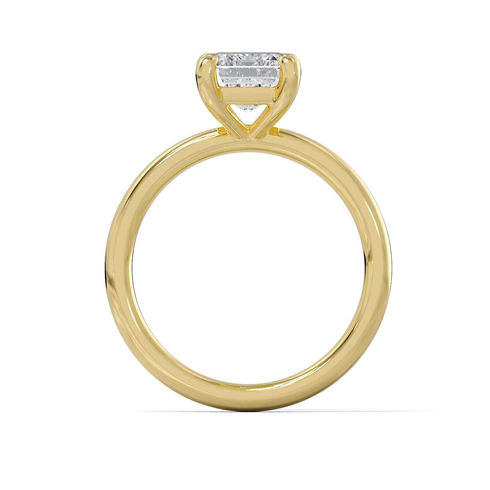 1 Ct H/VS1 Certified Oval Cut Lab Created Diamond Solitaire Ring 14k Yellow Gold