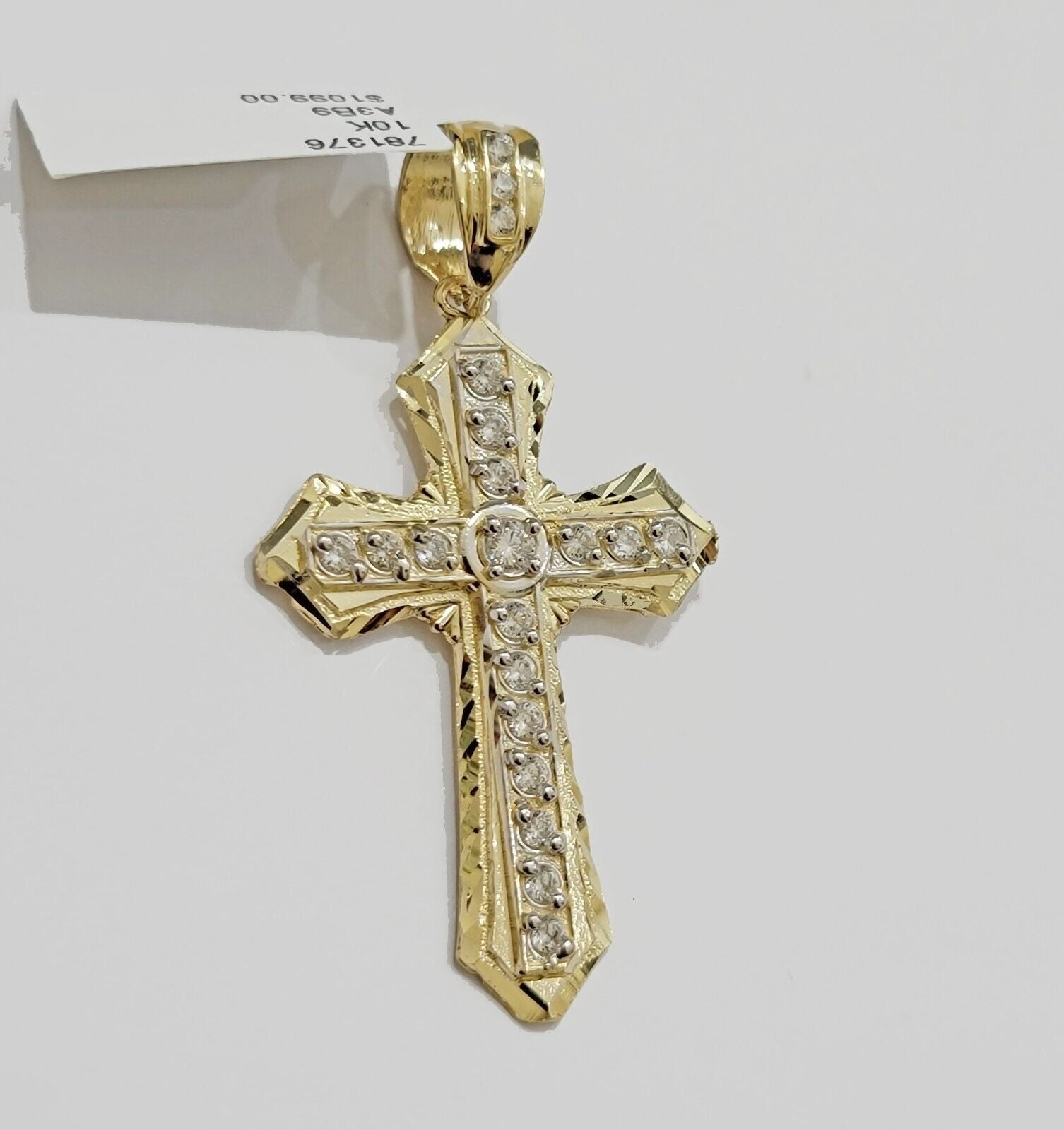 10k Yellow Gold Cross Charm pendant 2