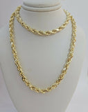 Real Gold 10k Rope Necklace Mens Chain 6mm 18"-30" Inch Yellow Gold Diamond Cuts