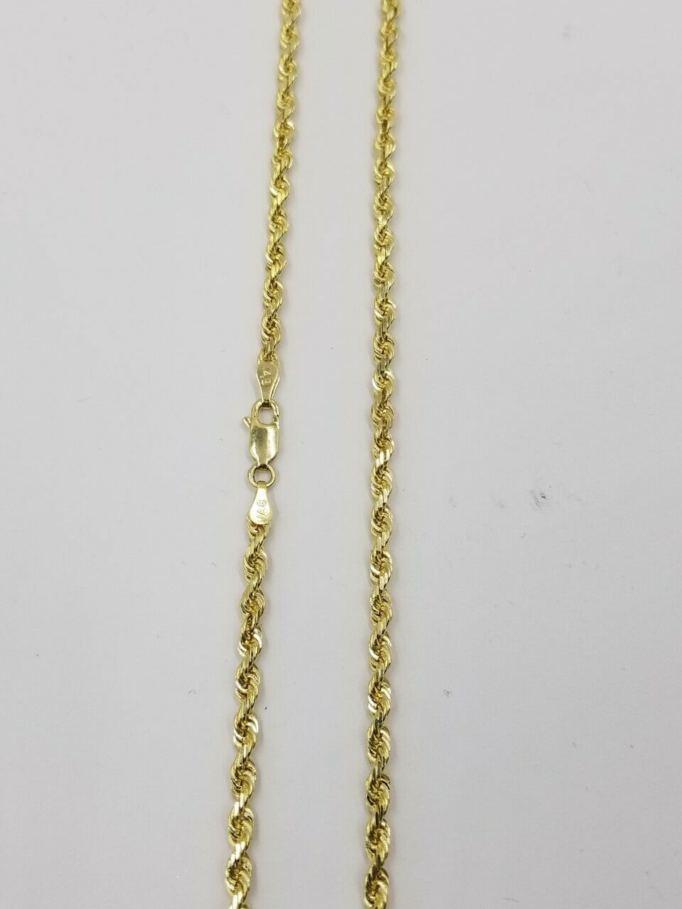 3mm SOLID 10k yellow Gold Rope Chain 16