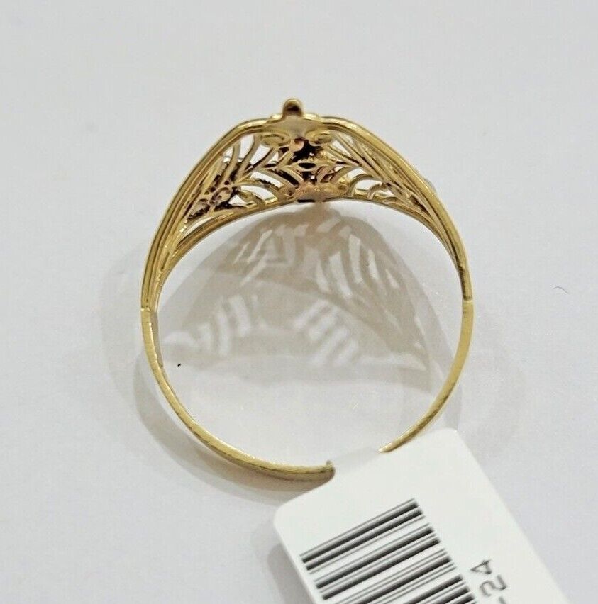 Ladies Ring 10k Yellow Gold Virgin Mary Cross 10KT REAL Gold Unique Size 7 SALE