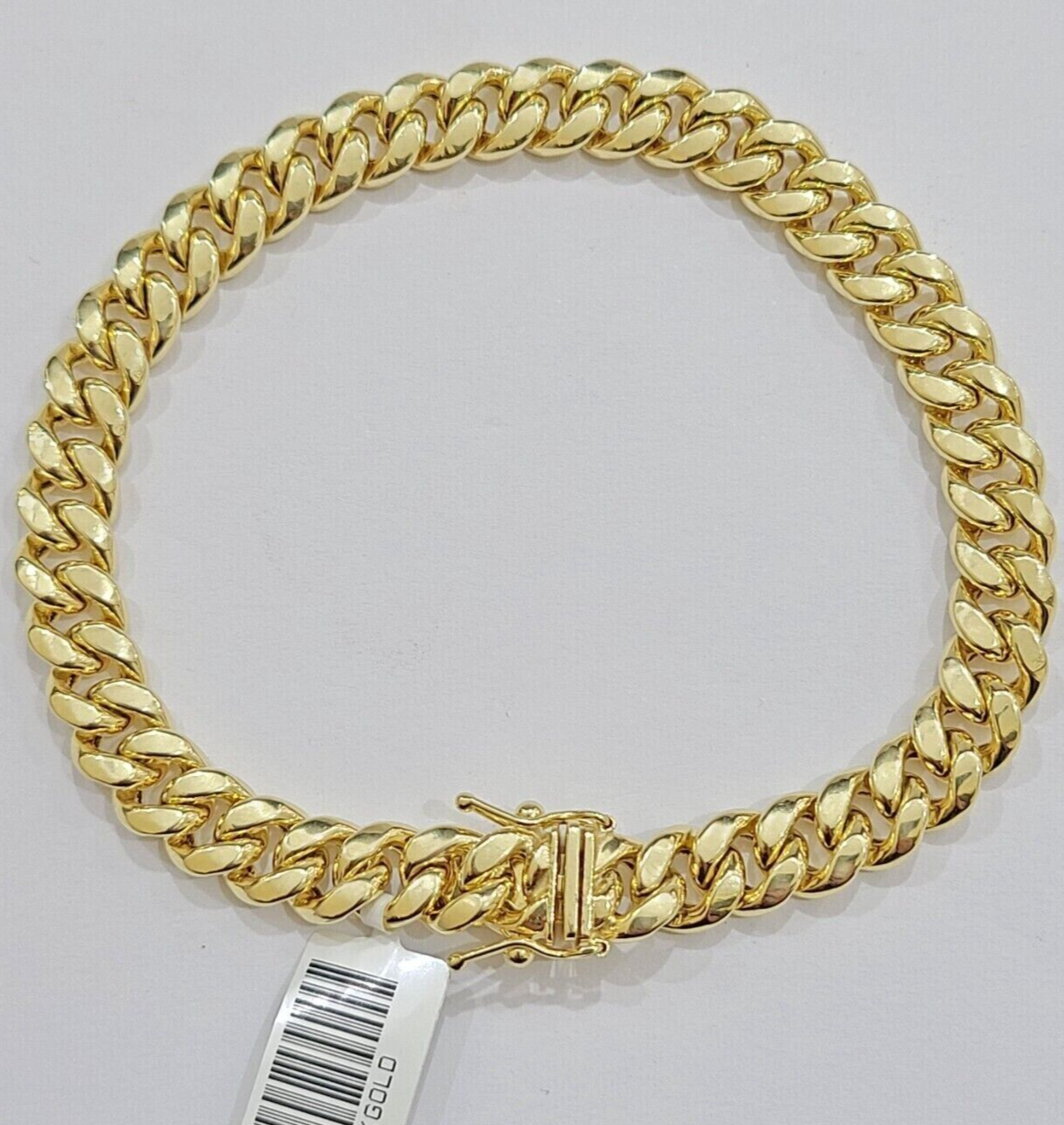 Real 10k Gold Bracelet 7 inch 8mm Miami Cuban Link Box Clasp Strong Men Women