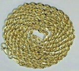 Real Gold Rope Chain Solid 14k Yellow Gold Necklace 18"-28" 3.5mm Diamond Cut