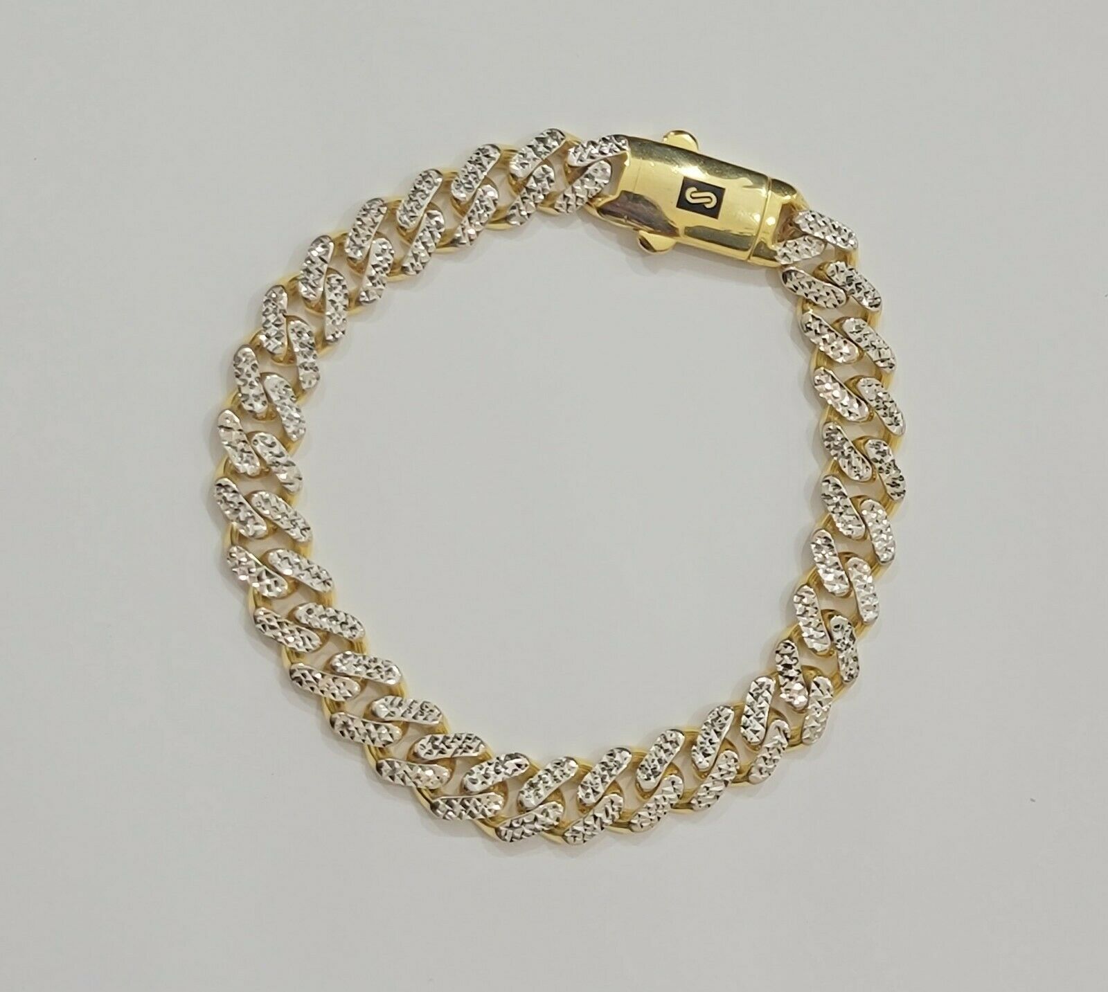 Real 10k Gold Monaco Bracelet 9mm 8