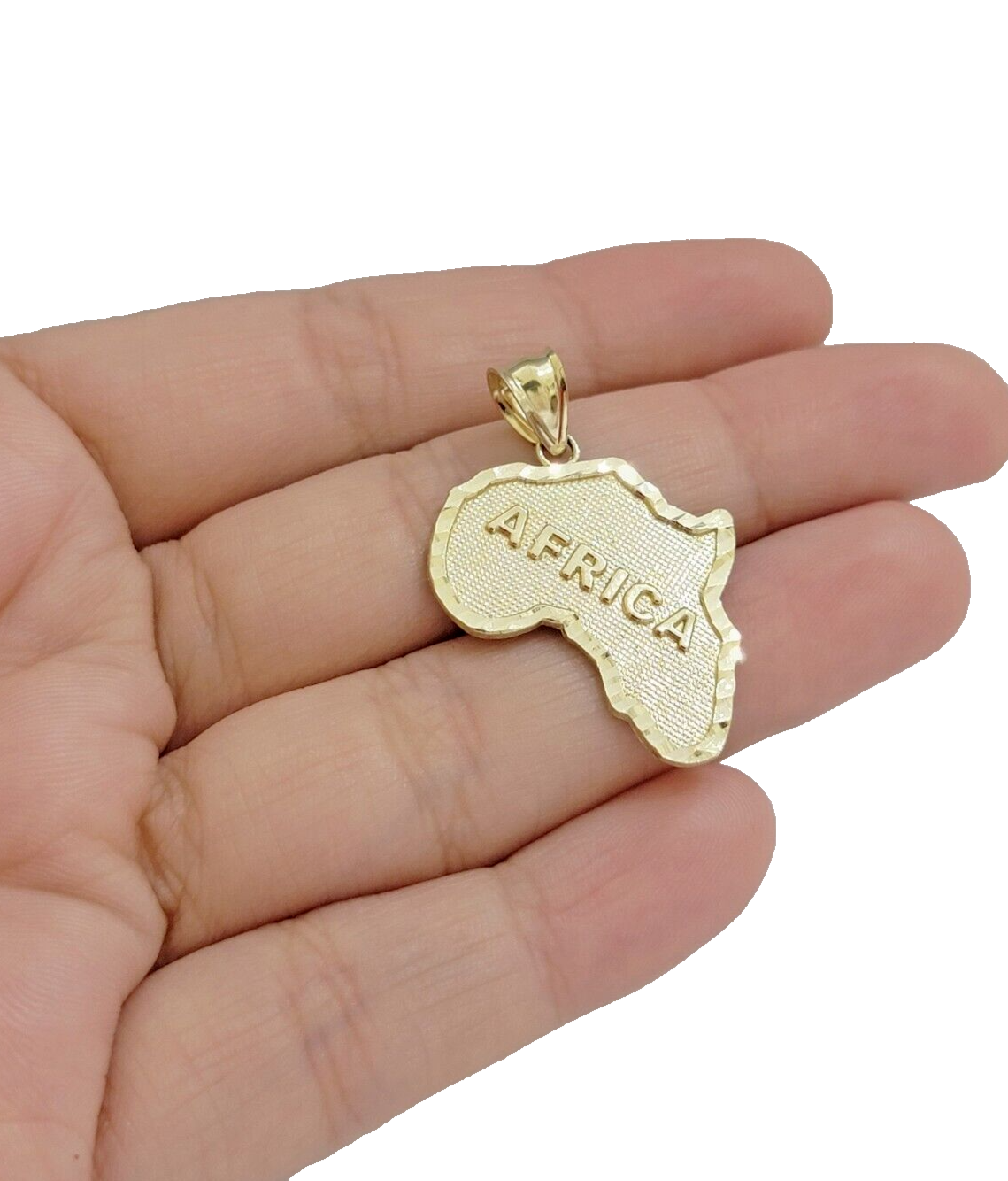 10k Yellow Gold Charm Africa Continent Pendant Mens REAL 10KT