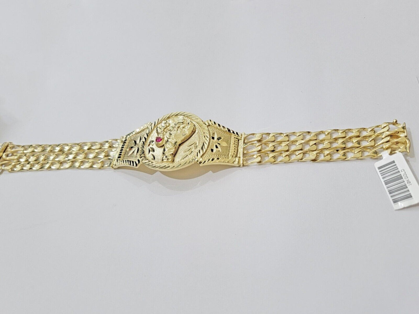 Real 10k Gold Bracelet Solid San barbara 8 Inches Cuban Link Box Lock, Pura oro