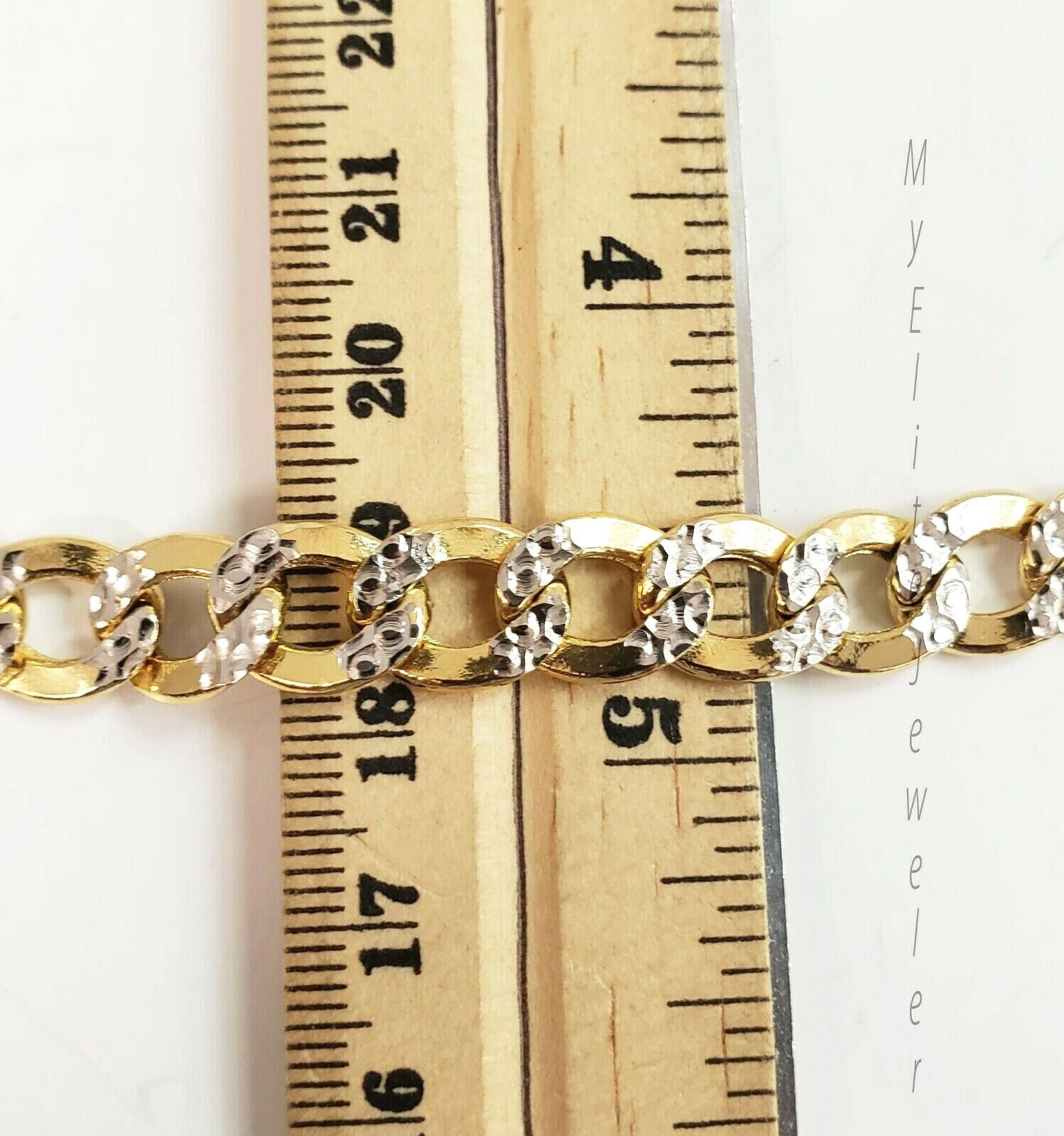 Men's 10k Diamond Cuts Cuban link Curb Bracelet 8 Inch 9mm Lobster Lock, Real