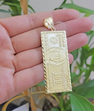 10k Yellow Gold Charm Pendant 100 Dollar Bill Mens REAL 10KT