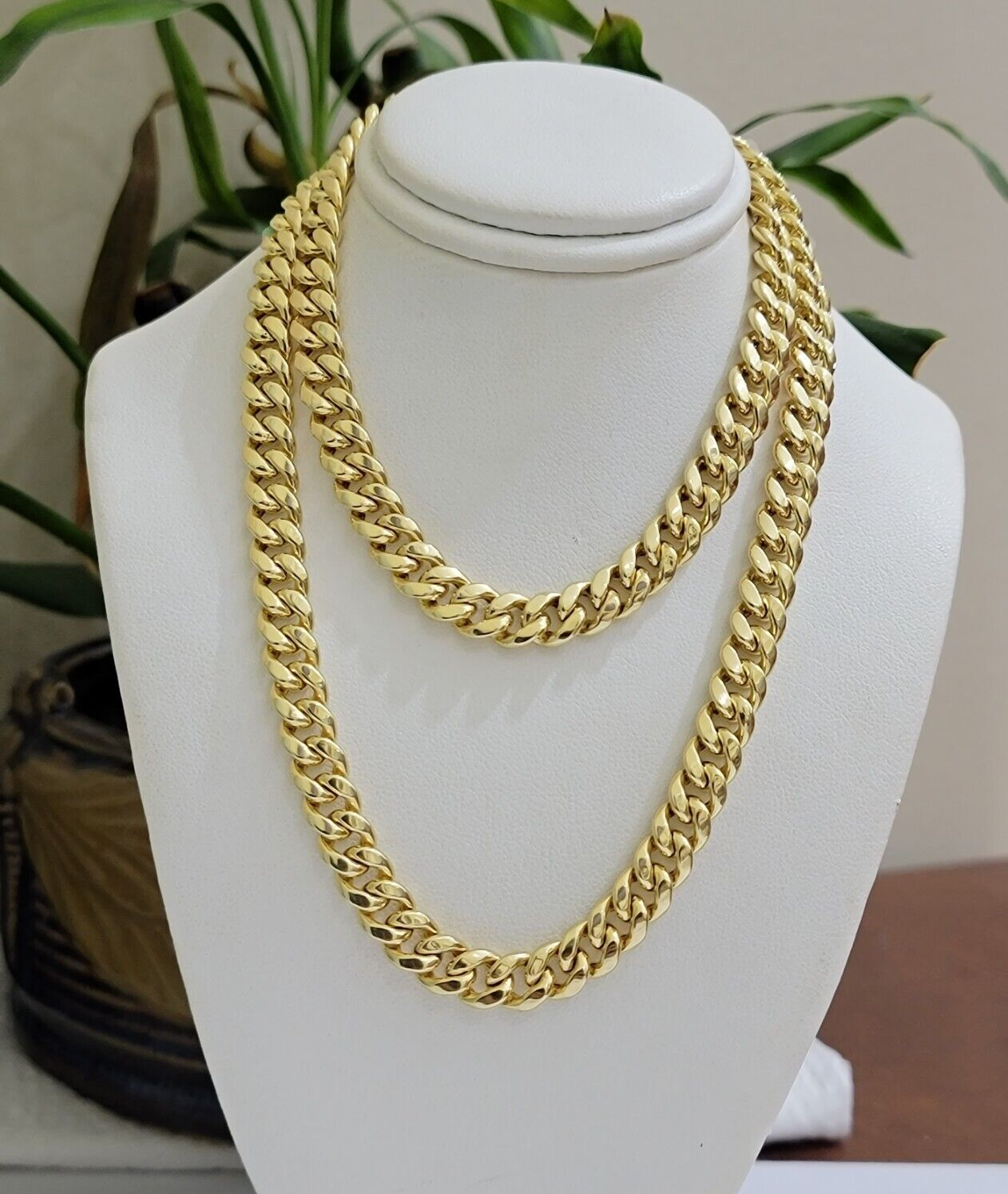 Miami Cuban Link Chain 26 Inch Necklace REAL 10k Yellow Gold 8mm Mens Women 10KT