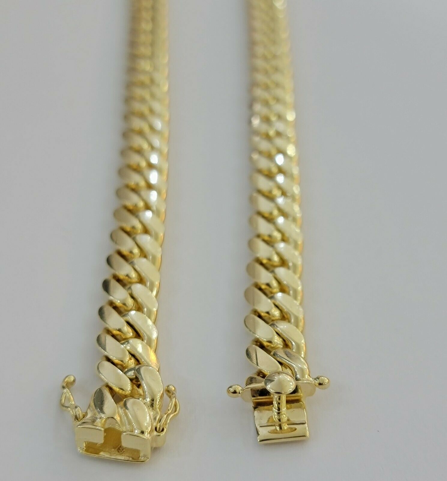 Solid 10k Gold Chain 10mm Miami Cuban Link Necklace 24" Men's Box Lock REAL 10kt