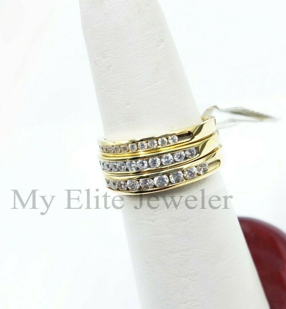 Real 14k Gold Diamond Ladies Band Ring Wedding Womens, GENUINE DIAMONDS & GOLD