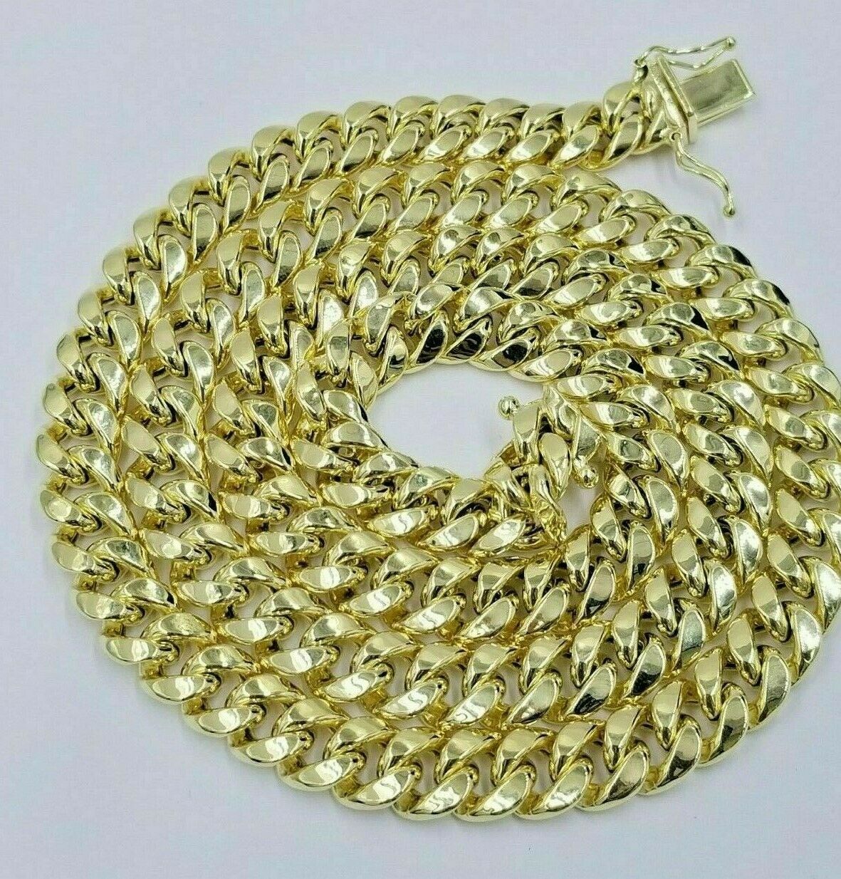 10k Yellow Gold 8mm Chain Miami Cuban Link Necklace 26" Real Box Clasp REAL 10kt