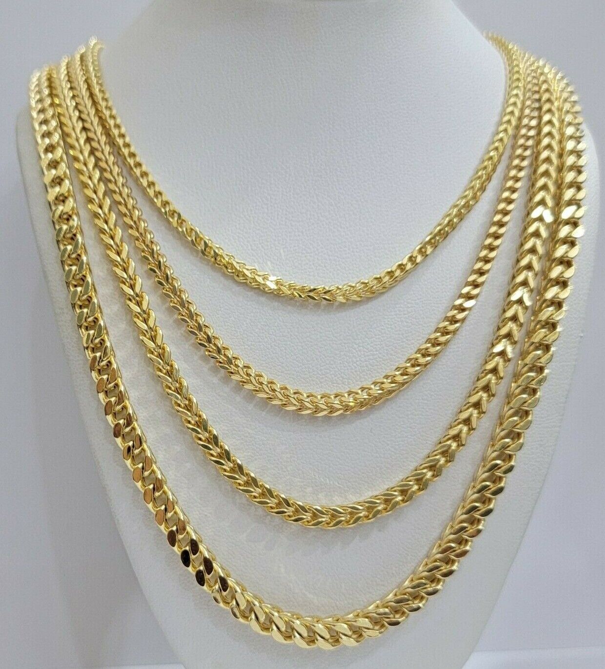 Real 10k Yellow Gold Chain Franco Necklace 3mm 24  Inch 10kt  ADJUSTED PRICE