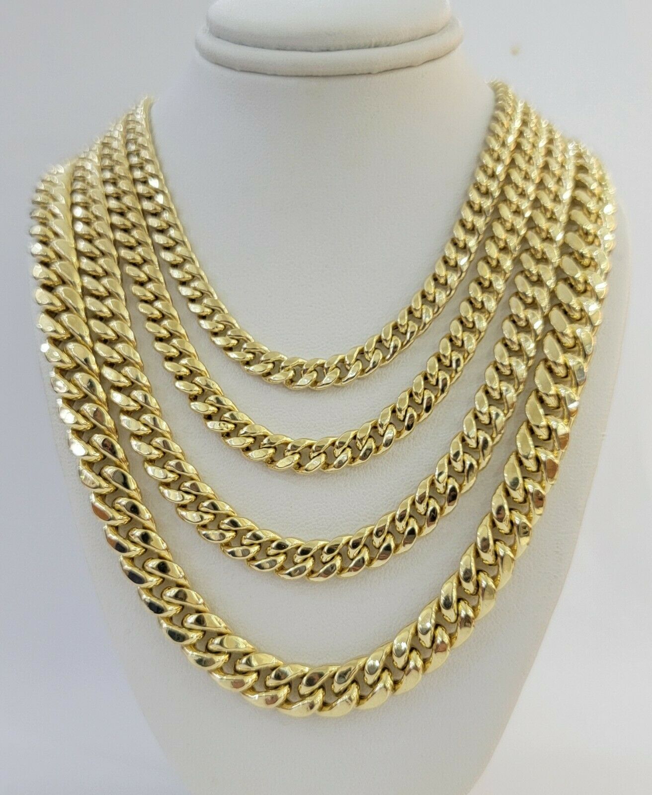 Real 14k Yellow Gold chain Miami Cuban Link Necklace 6mm-9mm 8"-30" Inch ,Strong