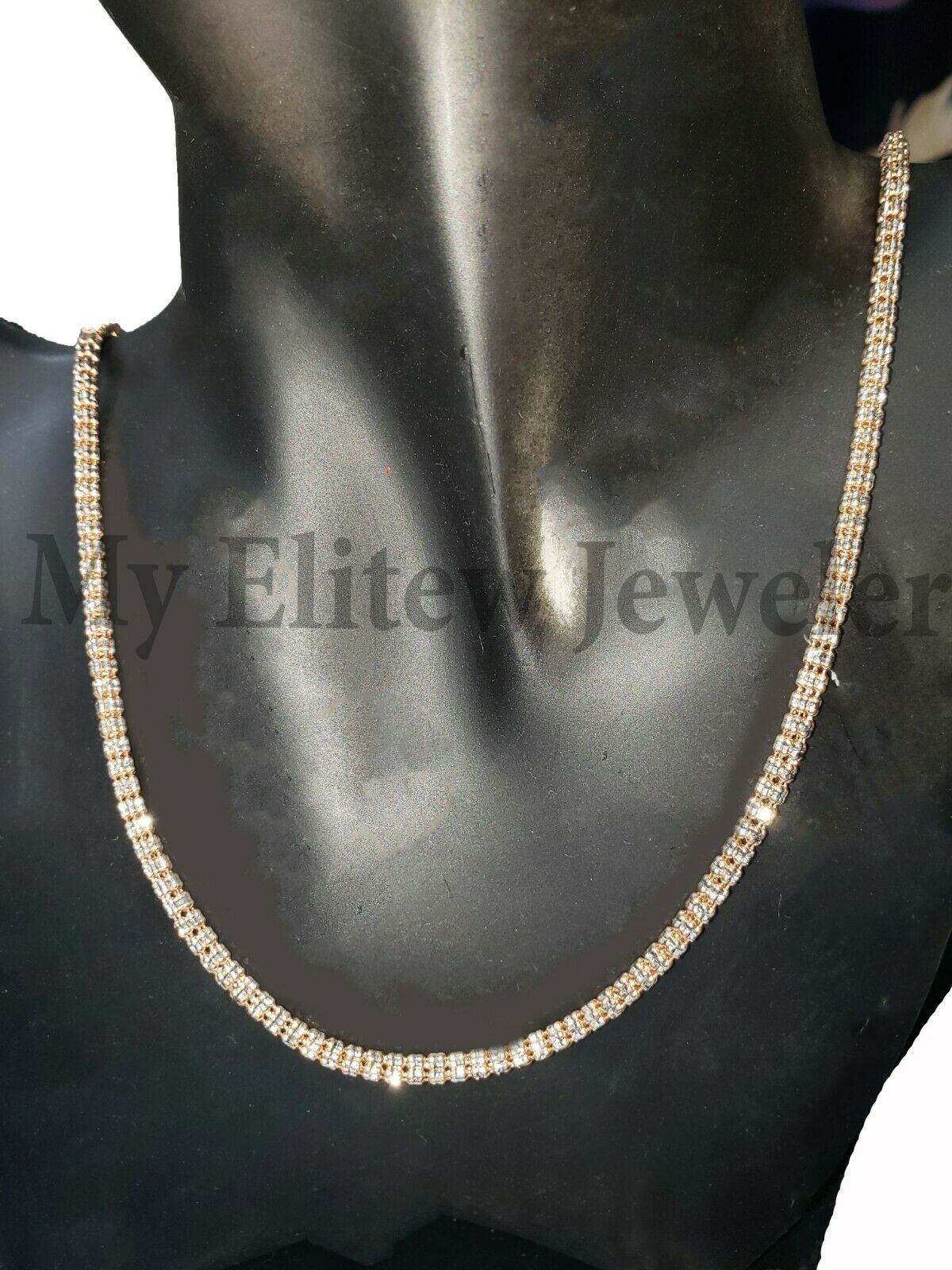 10k Yellow Gold Tennis Chain Necklace 20