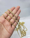 2mm 3mm 4mm Cuban link Necklace Chain Gold 10kt Yellow Gold 20" - 28" Men Women