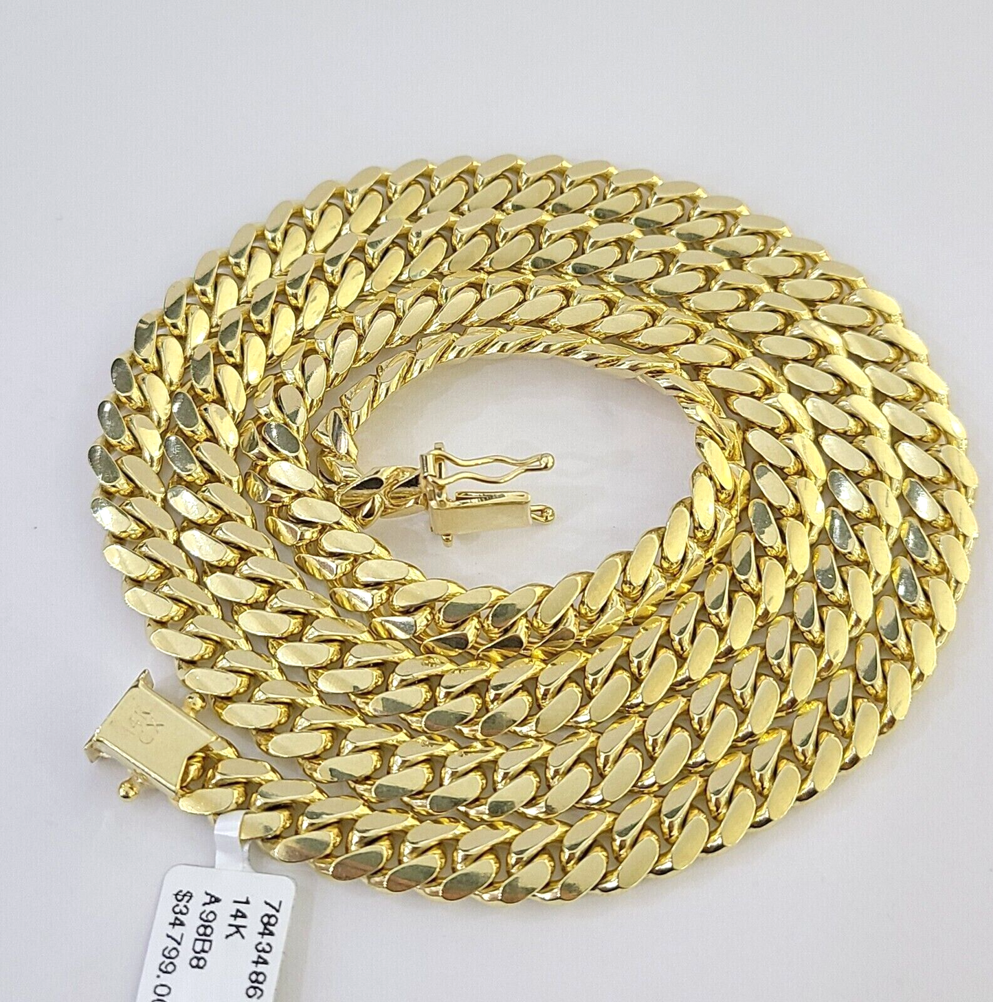 Solid 14k Gold Chain 7mm 22 Inch Miami Cuban Link Necklace HEAVY Real Gold Sale
